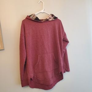 Maurices hoodie fleece lined with plaid details size medium